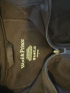 Wool & Prince Black 1/4 Zip-Up Sweater